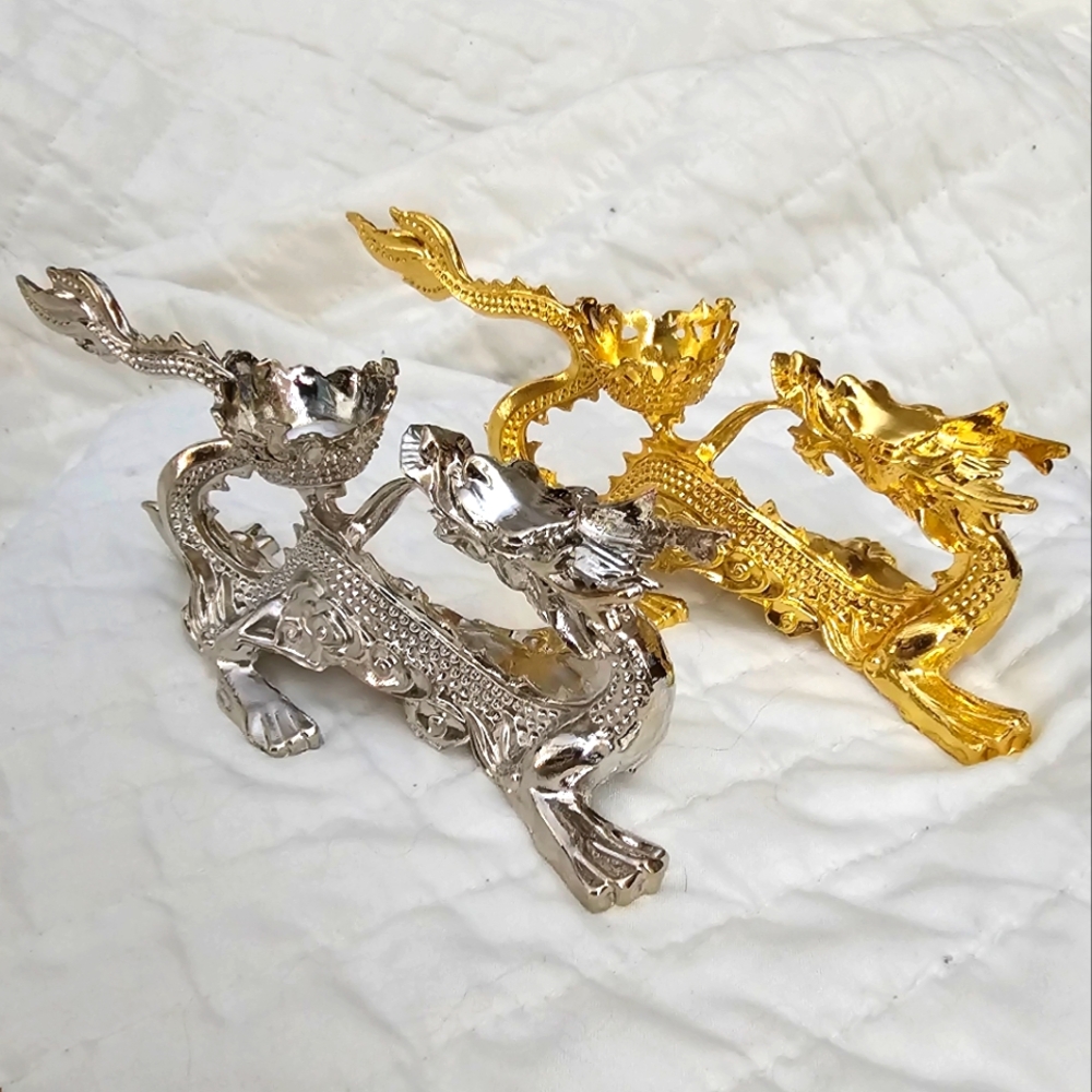 Dragon Crystal Sphere Holders, 17x4.5x4cm (LxWxD),Gold or Silver, price/1, New!
